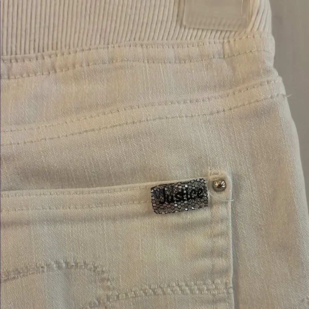 Justice Vintage Girls White Tie Casual Shorts